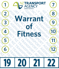 Warrant of Fitness label